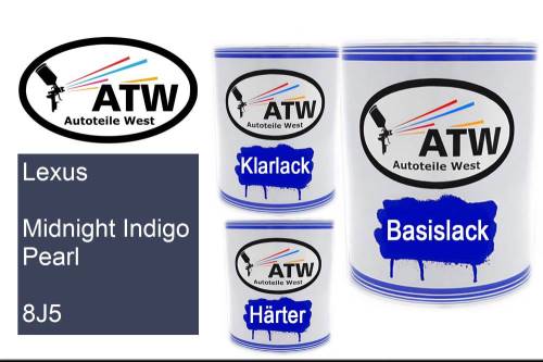Lexus, Midnight Indigo Pearl, 8J5: 1L Lackdose + 1L Klarlack + 500ml Härter - Set, von ATW Autoteile West.